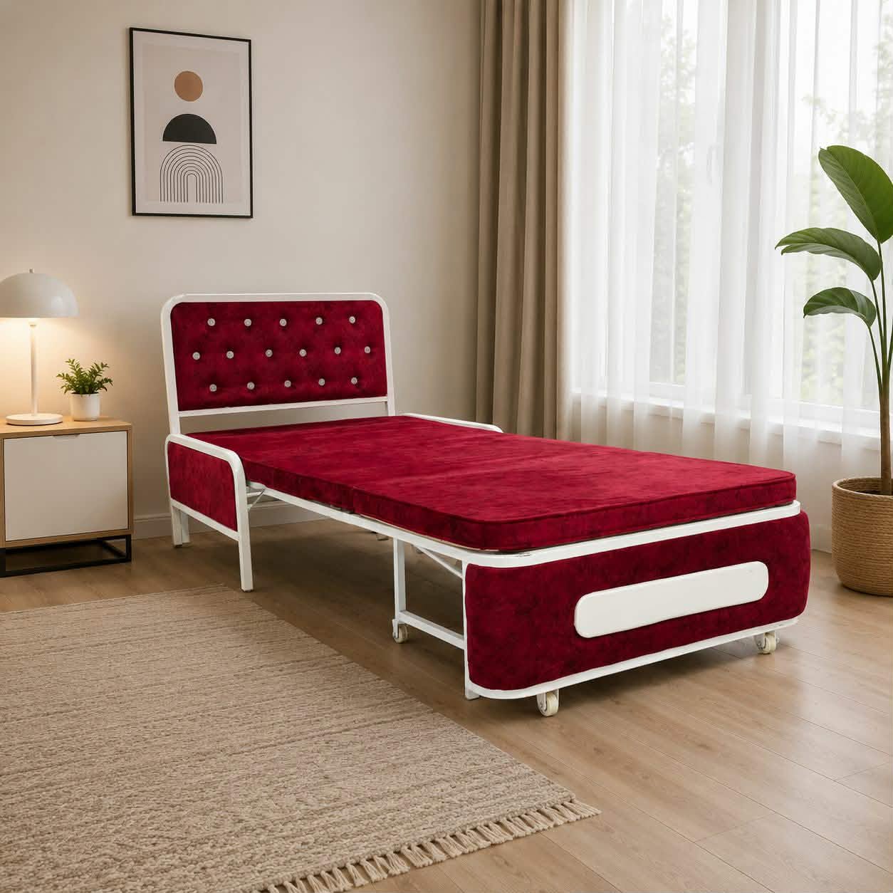 Single Sofa Cum Bed with Storage Box